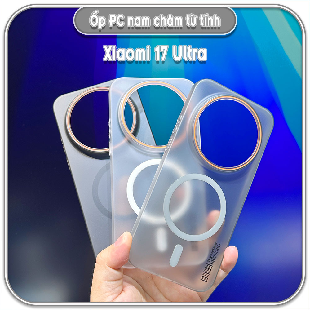 Ốp PC mỏng cho Xiaomi 17 Ultra, có nam châm sạc từ tính