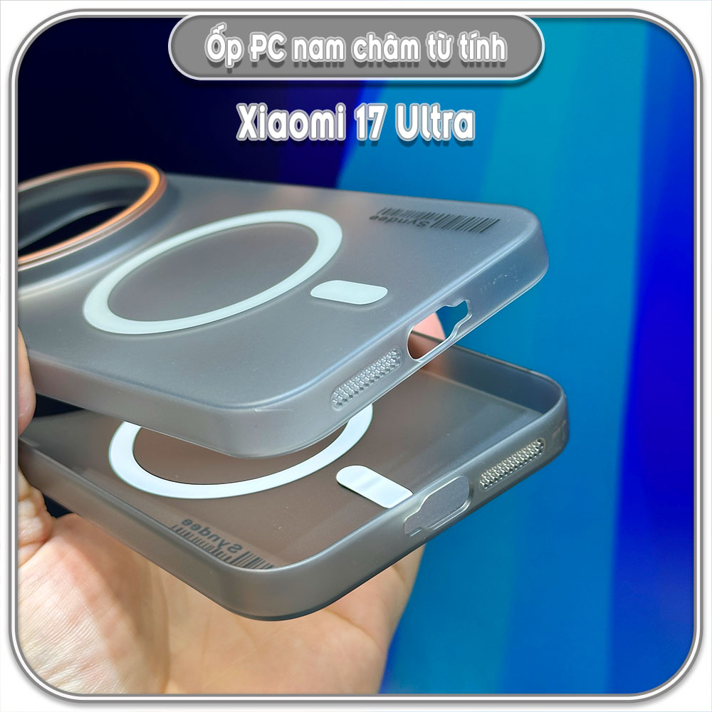 Ốp PC mỏng cho Xiaomi 17 Ultra, có nam châm sạc từ tính
