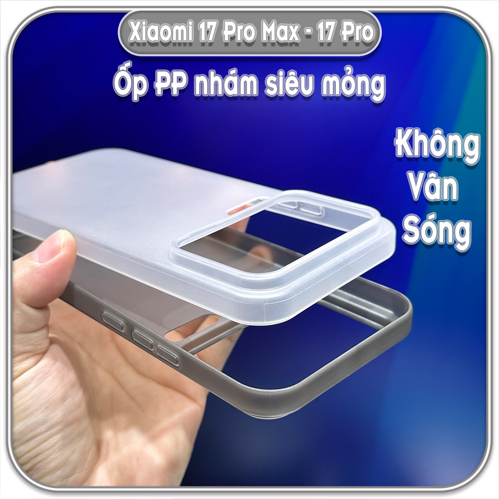 Ốp PP nhám siêu mỏng không vân gợn sóng cho Xiaomi 17 Pro - 17 Pro Max