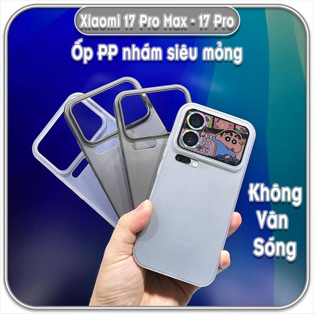 Ốp PP nhám siêu mỏng không vân gợn sóng cho Xiaomi 17 Pro - 17 Pro Max