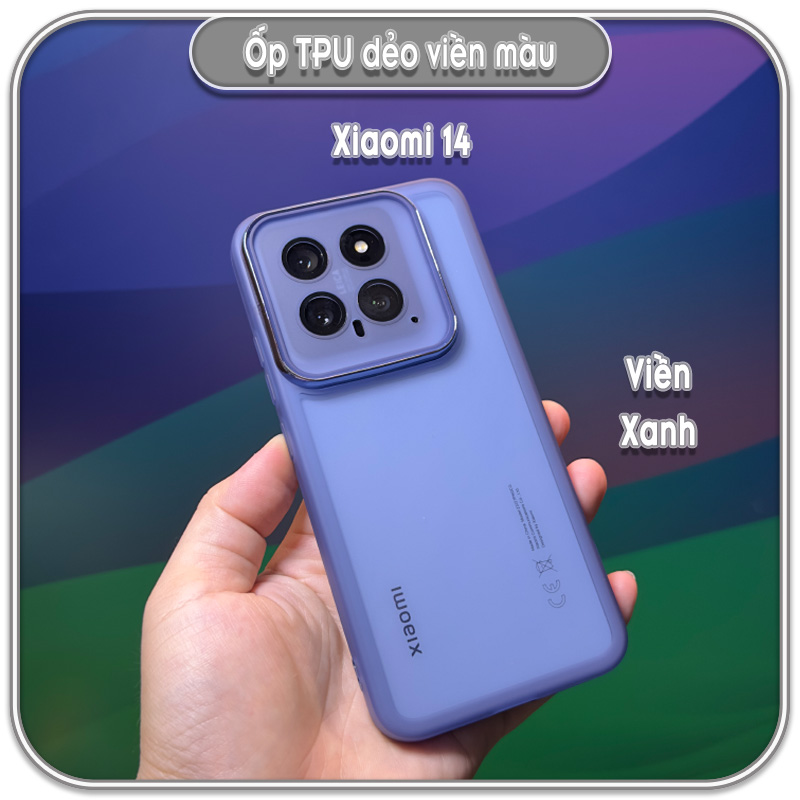 Ốp dẻo viền màu Xiaomi 14, che full camera