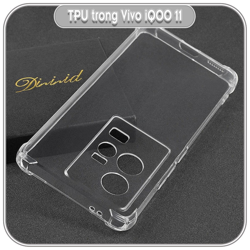 Ốp chống sốc cho Vivo iQOO 11 5G, nhựa dẻo TPU trong che camera