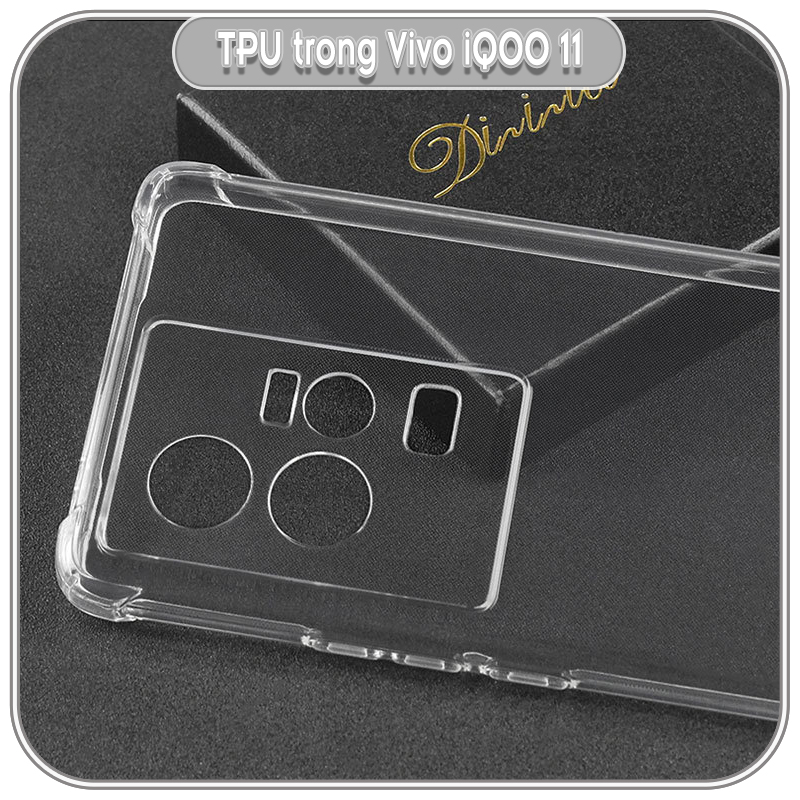 Ốp chống sốc cho Vivo iQOO 11 5G, nhựa dẻo TPU trong che camera