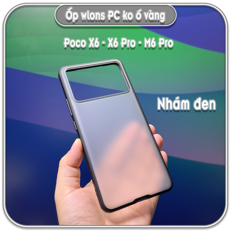 Ốp chống sốc wlons cho Poco X6 - X6 Pro - M6 Pro, lưng PC không ố vàng