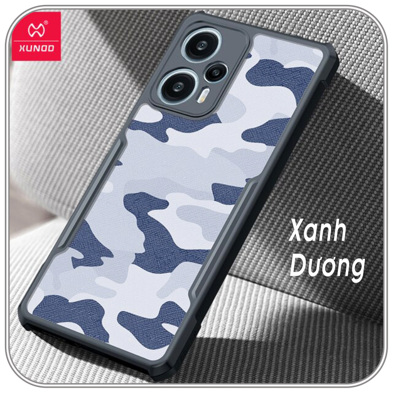 Ốp cho Redmi Note 12 - 12S - 12 Turbo - 12 Pro 4G 5G, Xundd Camouflage 4 góc chống sốc