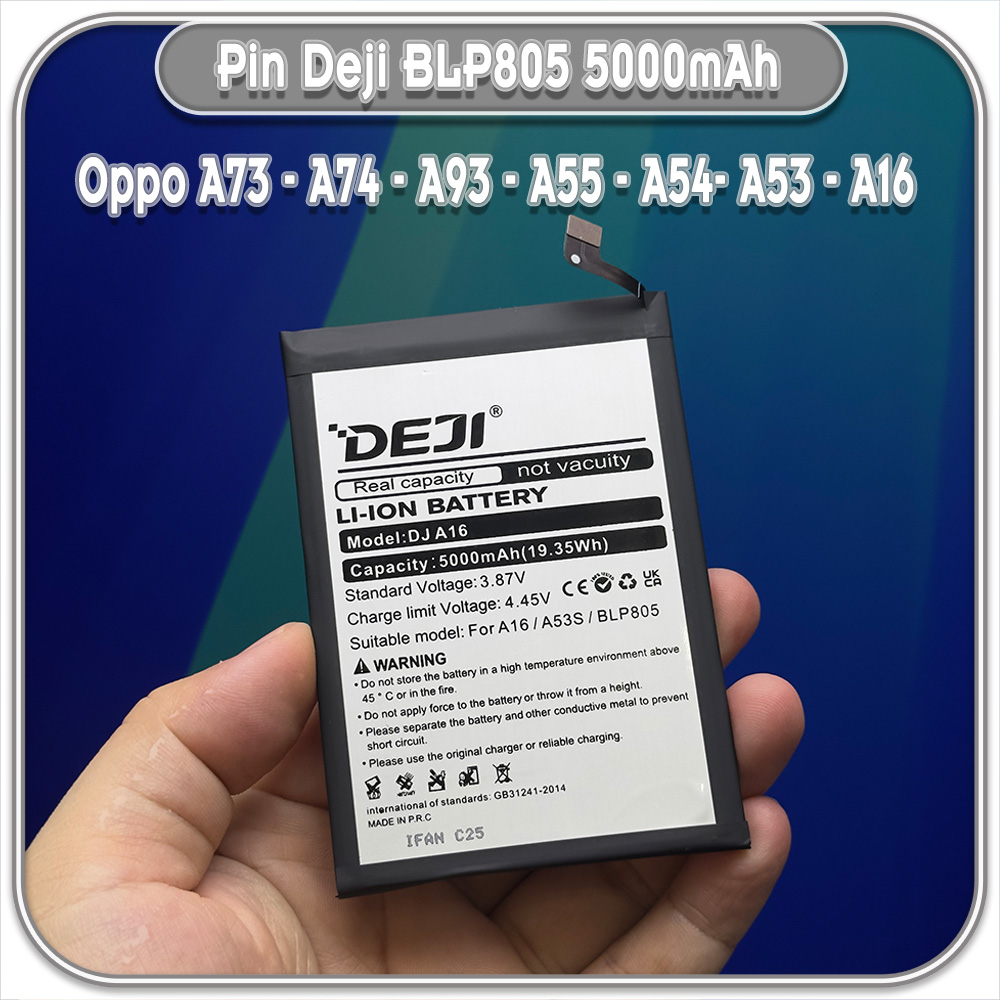 Thay pin cho Oppo A93 - A73 - A74 - A55 - A54 - A53 - A16 - A16S, Deji BLP805 5000mAh