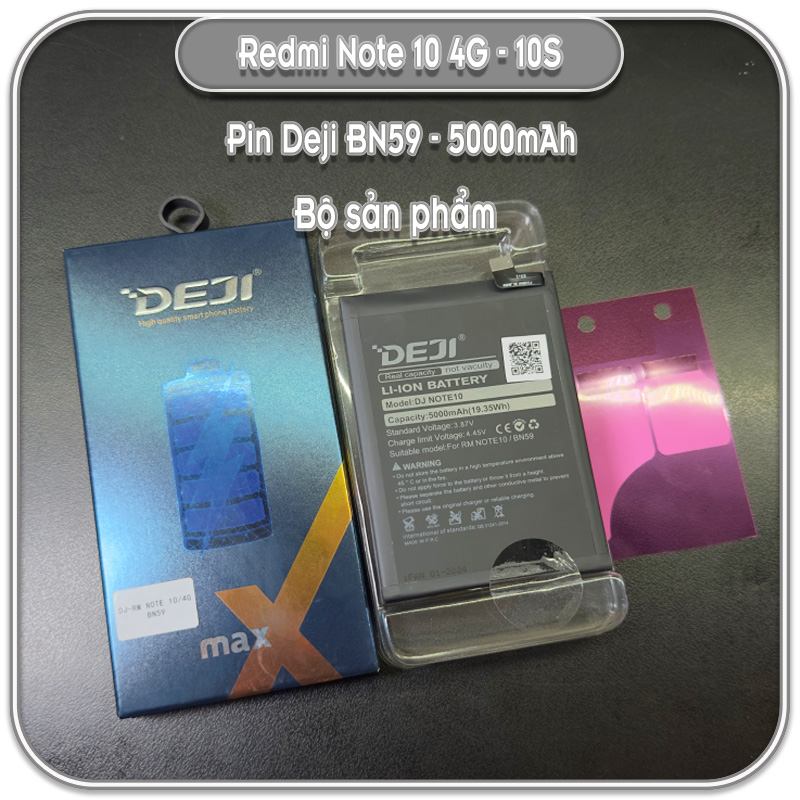 Thay pin Redmi Note 10 - 10S 4G, Deji BN59 5000mAh