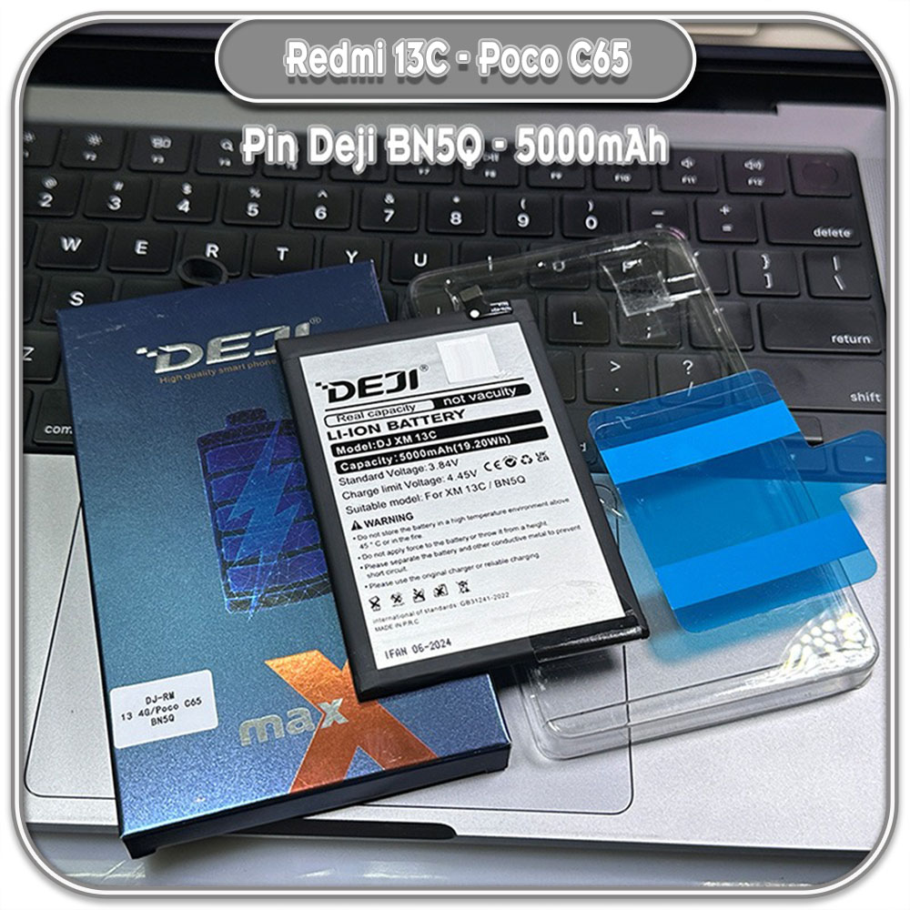 Thay pin Deji cho Redmi 13C - Poco C65, BN5Q 5000mAh