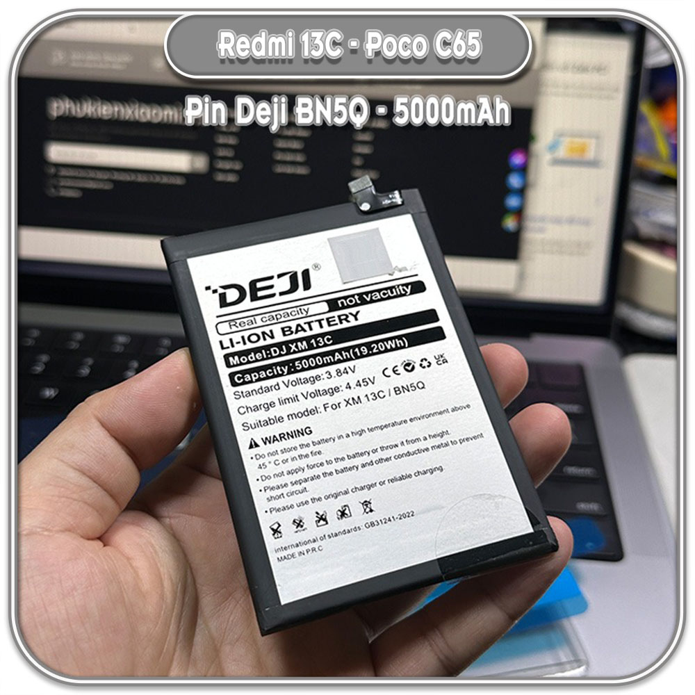 Thay pin Deji cho Redmi 13C - Poco C65, BN5Q 5000mAh