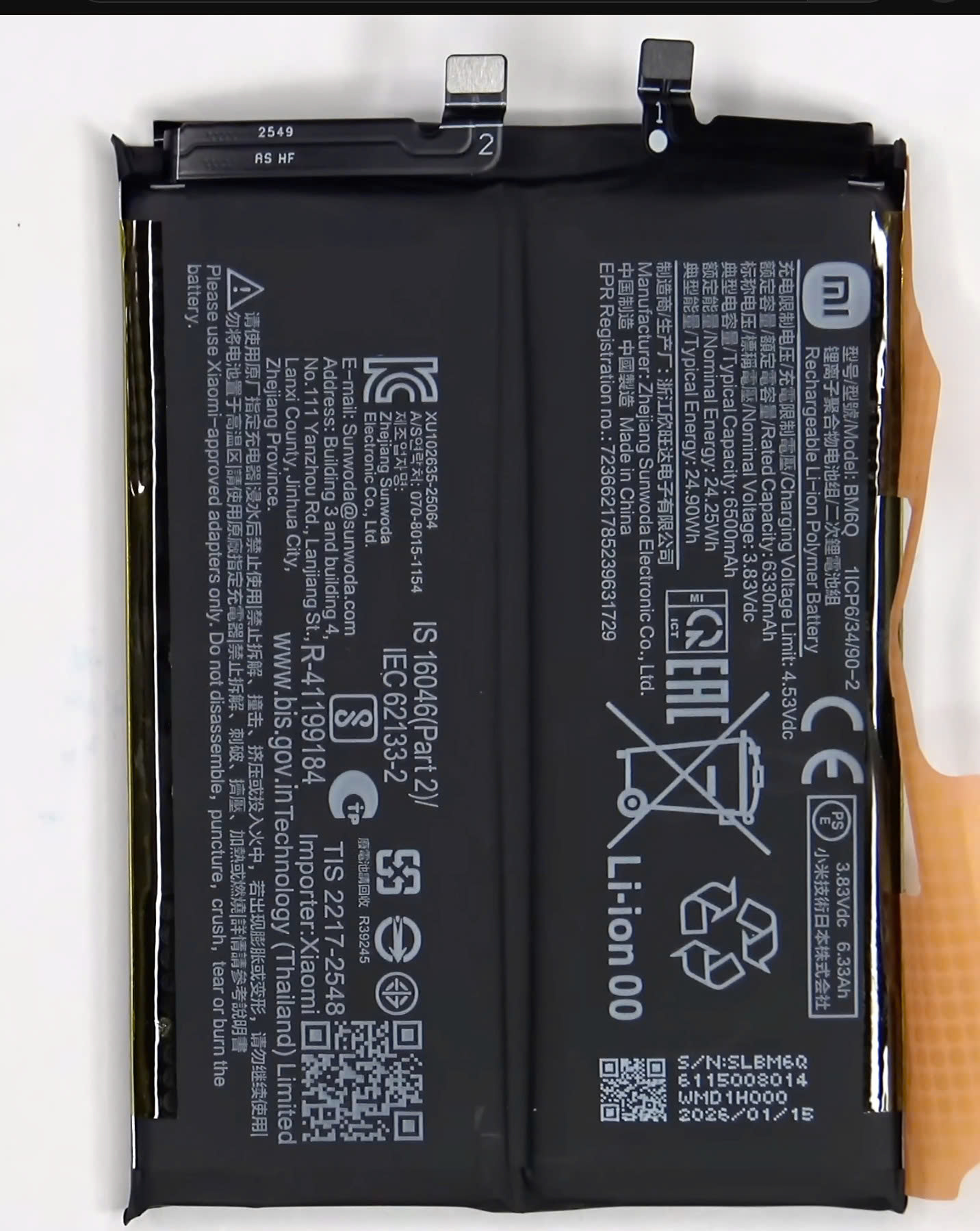 Thay pin Redmi Note 15 Pro Plus 5G Suiqi BM73 6500mAh