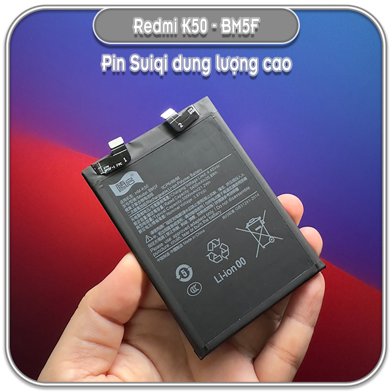 Thay pin Suiqi BM5F cho Redmi K50, 5500mAh