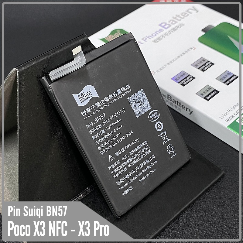 Thay pin cho Poco X3 NFC - Poco X3 Pro, Suiqi BN57 5160mAh