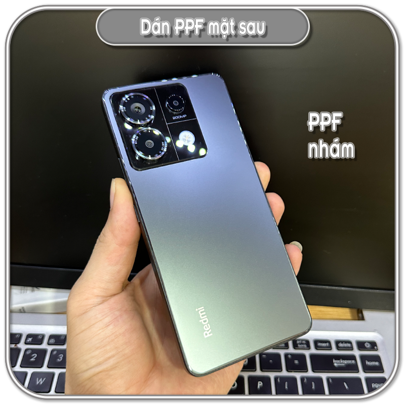 Miếng dán PPF cho Redmi Note 13 Pro 5G, chống trầy mặt lưng, trong - nhám - 7 màu