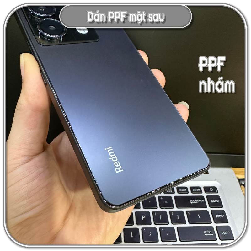 Miếng dán PPF cho Redmi Note 13 Pro 5G, chống trầy mặt lưng, trong - nhám - 7 màu