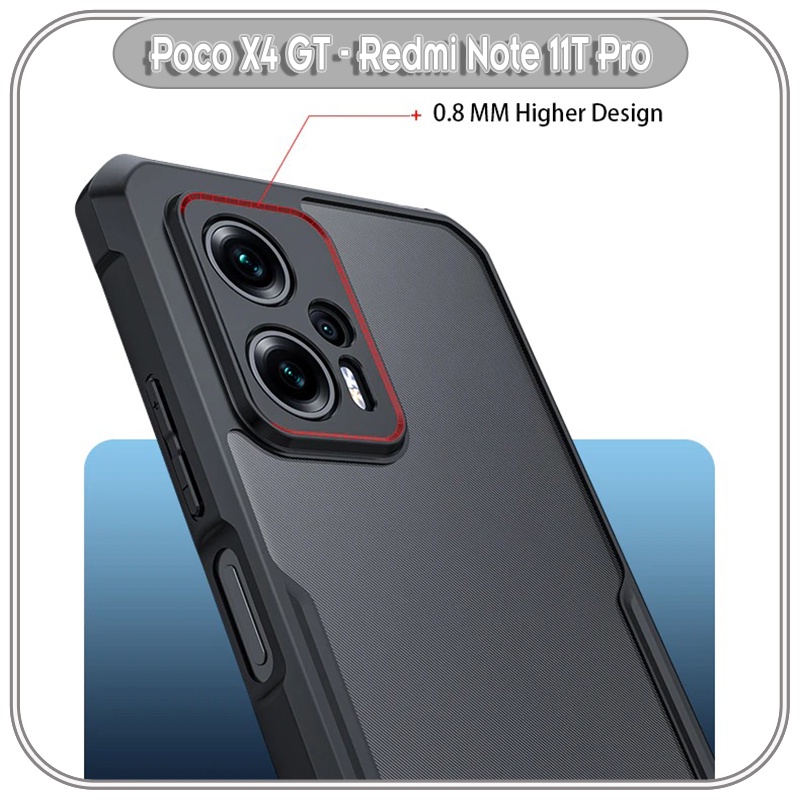 Ốp lưng cho Redmi Note 12T Pro - Note 11T Pro - Poco X4 GT chống sốc trong viền nhựa dẻo XunDD