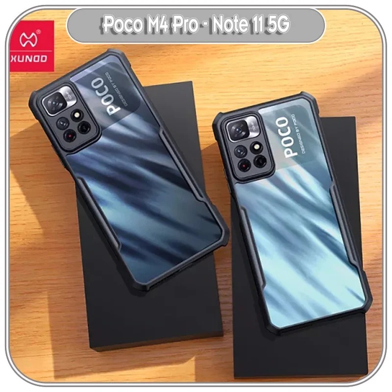 Ốp lưng cho Xiaomi Poco M4 Pro - Redmi Note 11 chống sốc trong viền nhựa dẻo XunDD - Hàng nhập khẩu - Trong Viền Đen