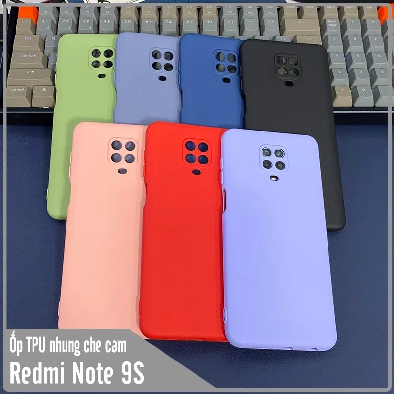 Ốp lưng cho Redmi Note 9S - Note 9 Pro, nhựa TPU dẻo màu lót nhung che camera