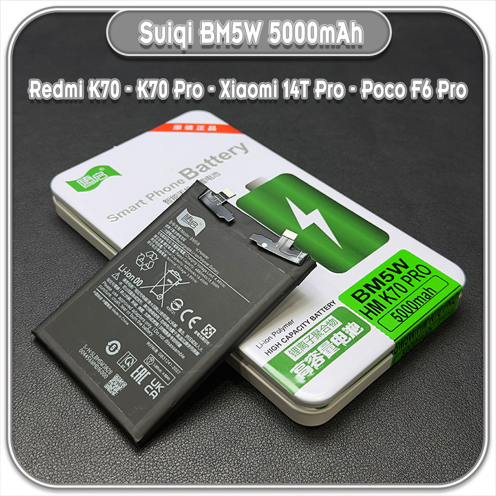 Thay pin Xiaomi 14T Pro - Redmi K70 - K70 Pro - Poco F6 Pro, Suiqi BM5W 5000mAh