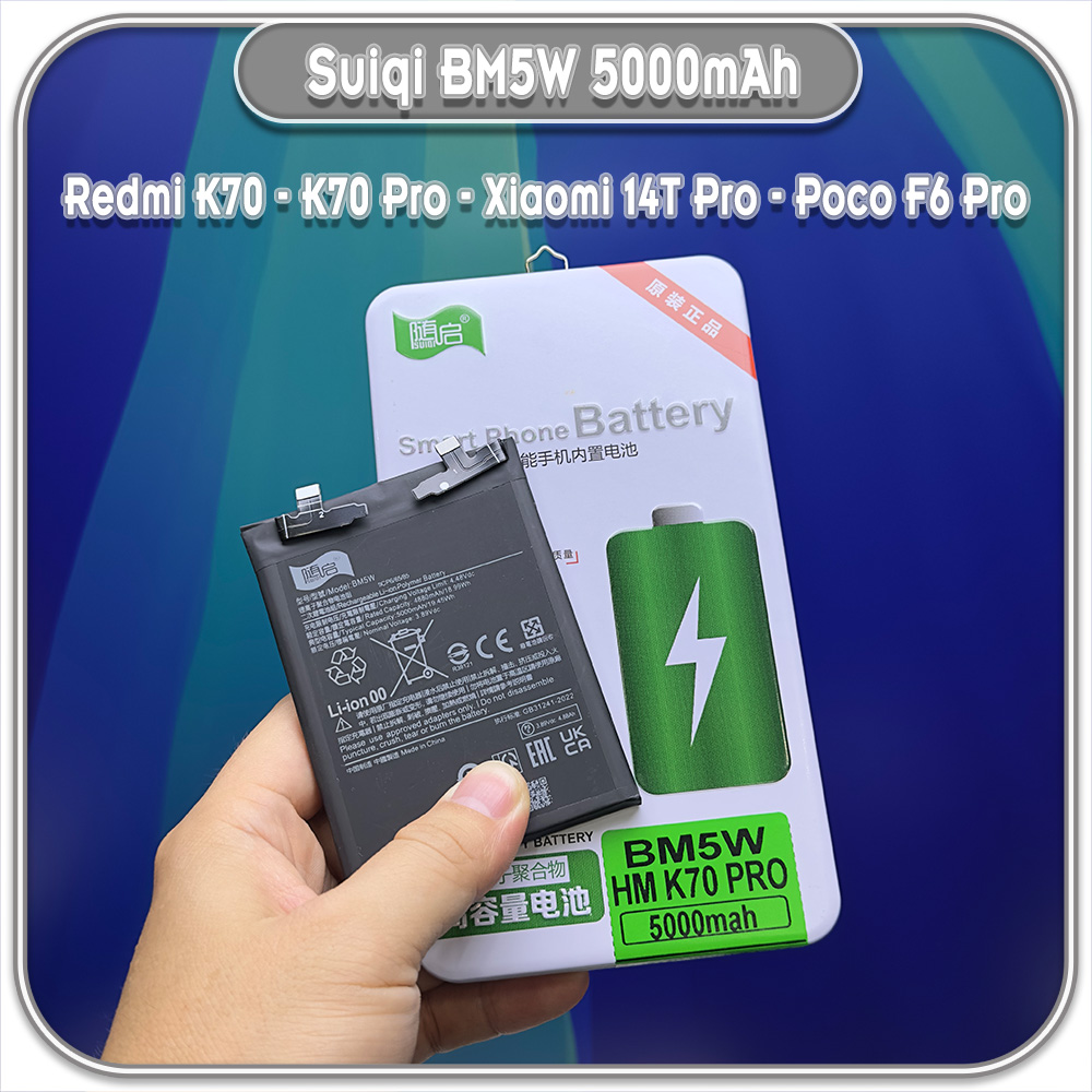 Thay pin Xiaomi 14T Pro - Redmi K70 - K70 Pro - Poco F6 Pro, Suiqi BM5W 5000mAh