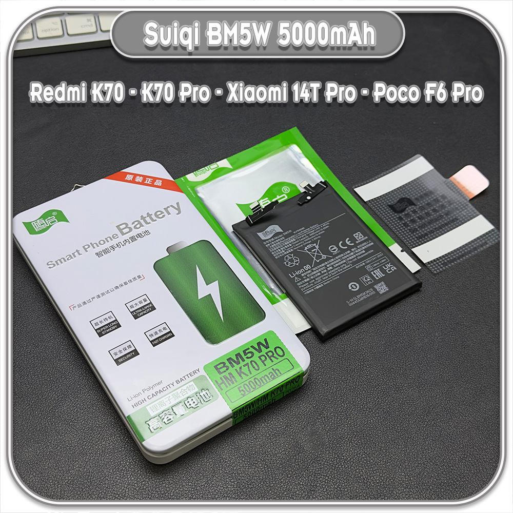 Thay pin Xiaomi 14T Pro - Redmi K70 - K70 Pro - Poco F6 Pro, Suiqi BM5W 5000mAh