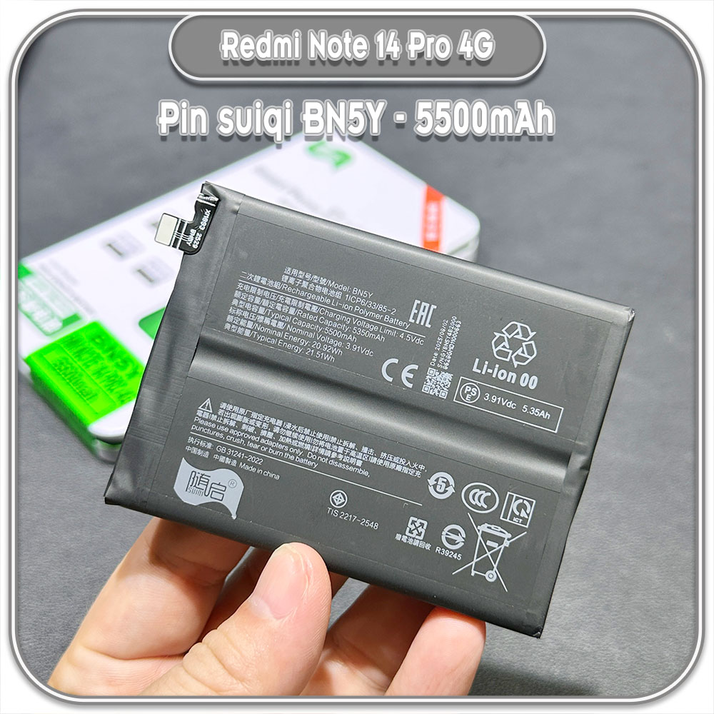 Thay pin cho Redmi Note 14 Pro 4G Suiqi BN5Y 5500mAh