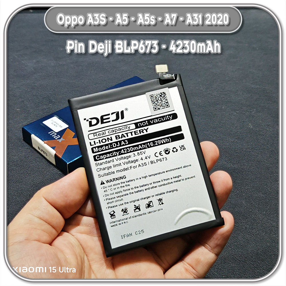 Thay pin cho Oppo A3s - A5 - A5s - A7 - A31 2020, Deji BLP673 4230mAh