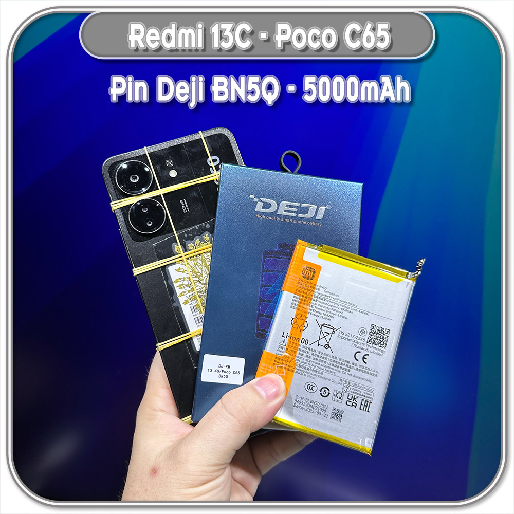 Thay pin Deji cho Redmi 13C - Poco C65, BN5Q 5000mAh