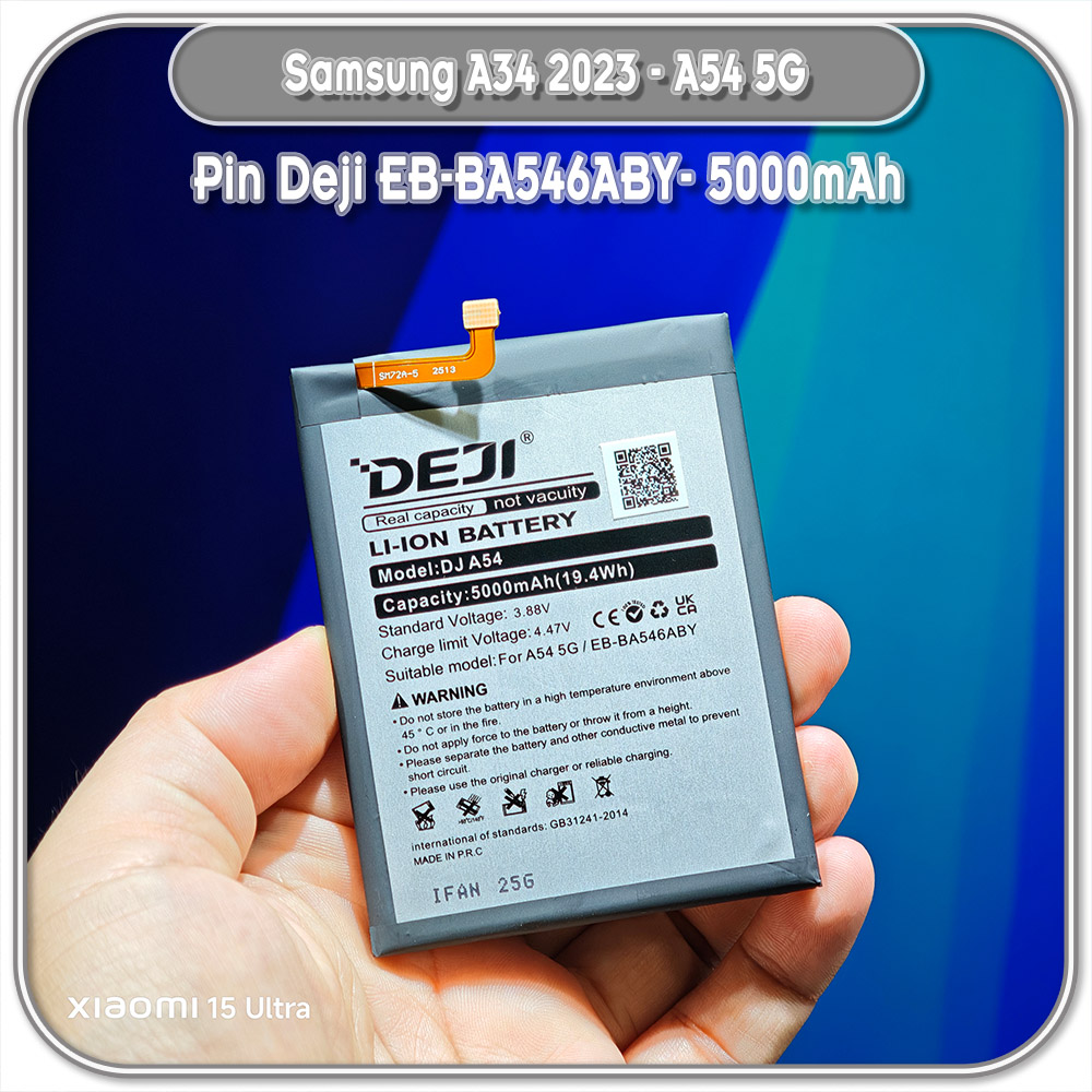 Thay pin Deji cho Samsung Galaxy A34 (2023) - A54 5G, Deji BA546ABY 5000mAh