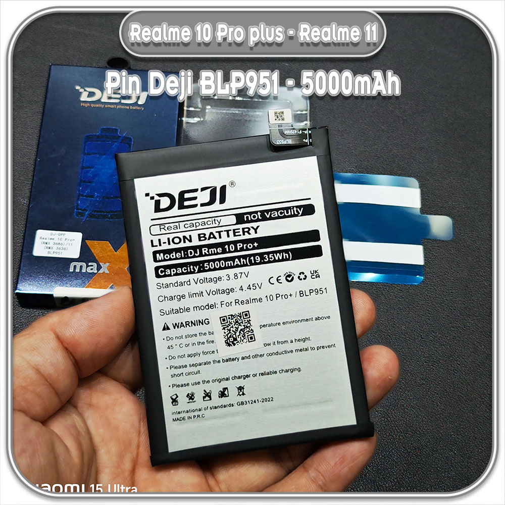 Thay pin Deji cho Realme 10 Pro plus - Realme 11, BLP951 5000mAh