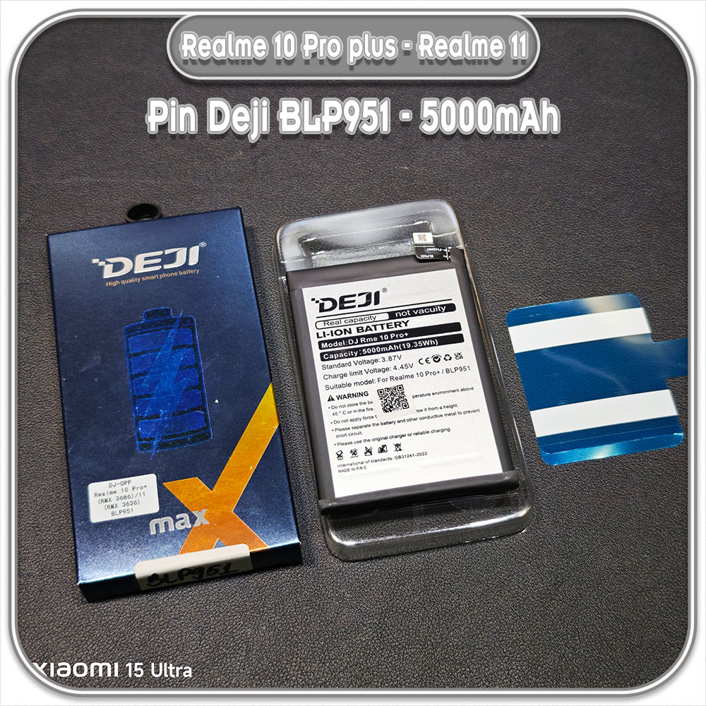 Thay pin Deji cho Realme 10 Pro plus - Realme 11, BLP951 5000mAh