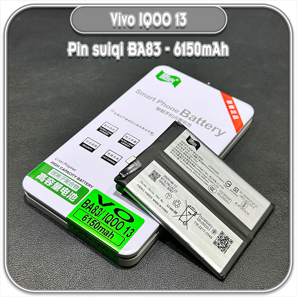 Thay pin cho IQOO 13 Suiqi BA83 6150mAh