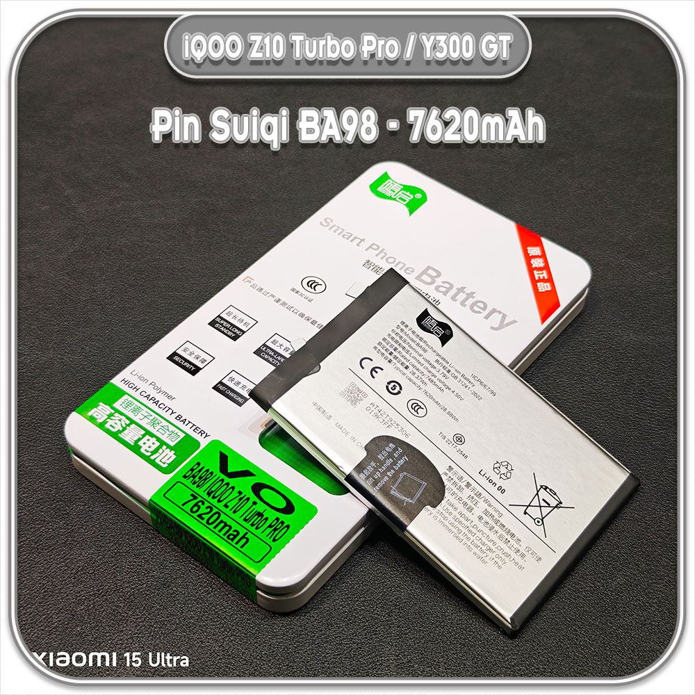 Thay pin iQOO Z10 Turbo Pro / Y300 GT Suiqi BA98 7620mAh