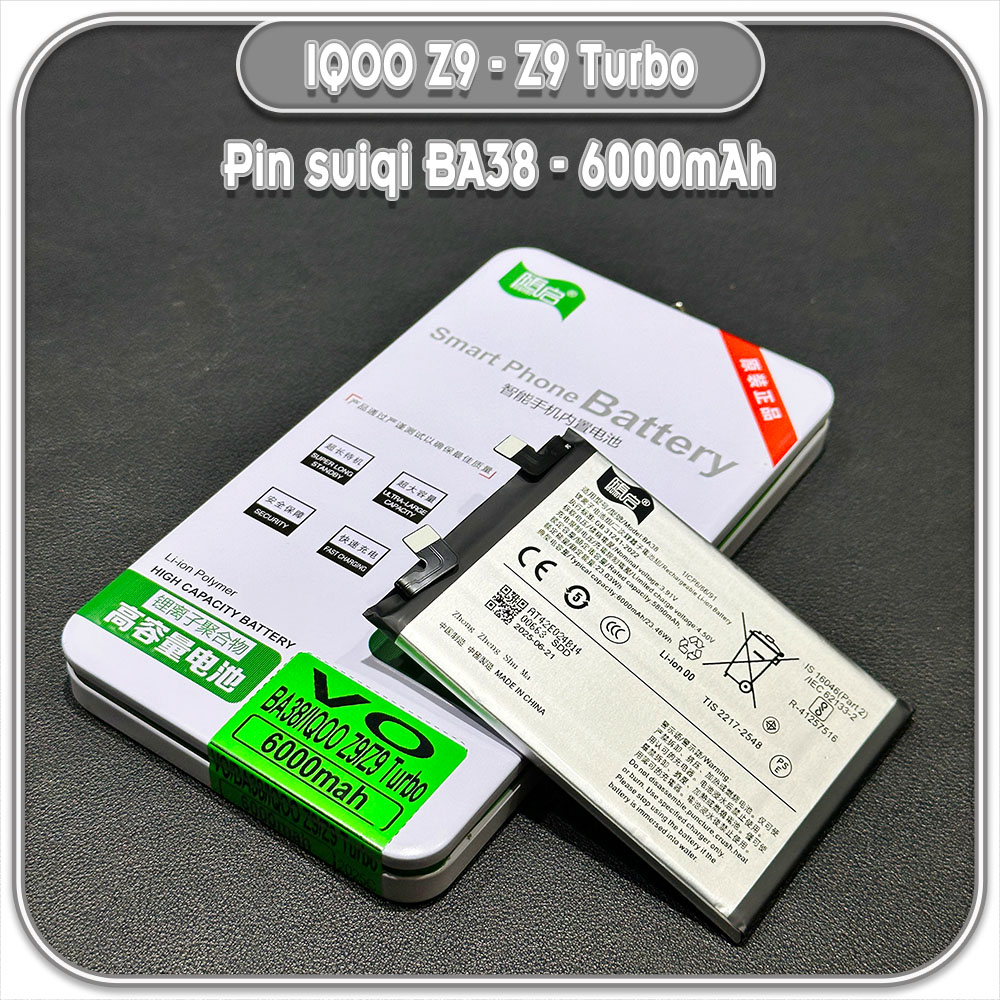 Thay pin cho IQOO Z9 - Z9 Turbo Suiqi BA38 6000mAh