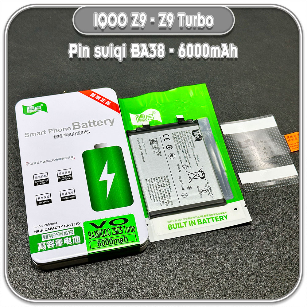 Thay pin cho IQOO Z9 - Z9 Turbo Suiqi BA38 6000mAh