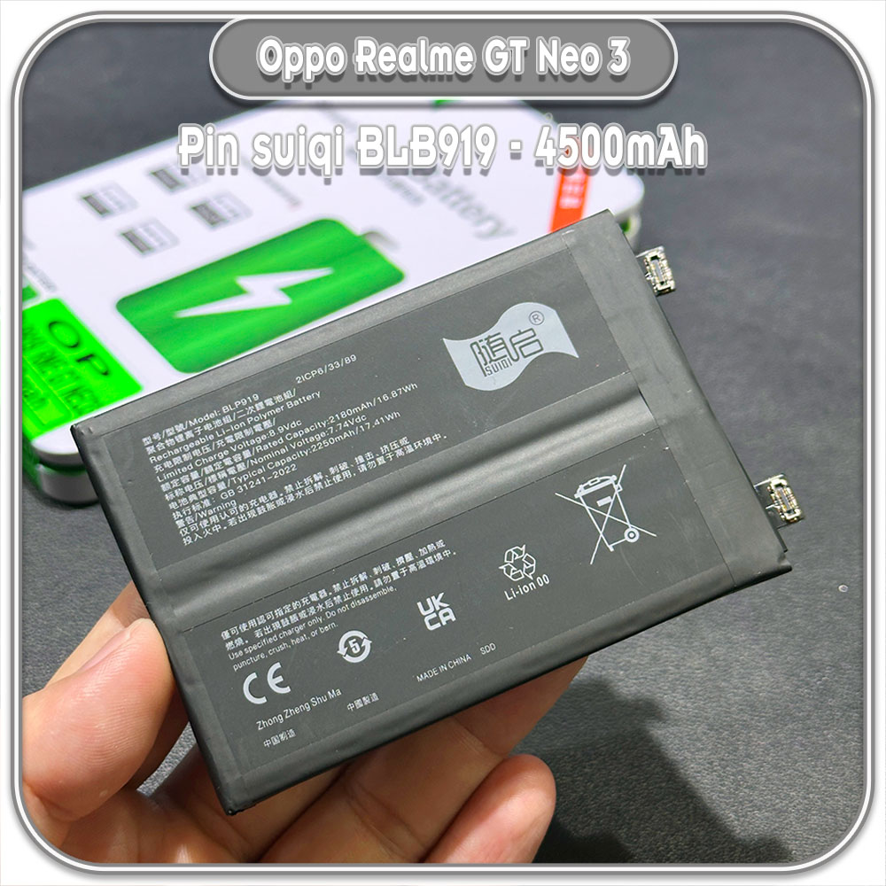 Thay pin cho Realme GT Neo 3 Suiqi BLP919 4500mAh