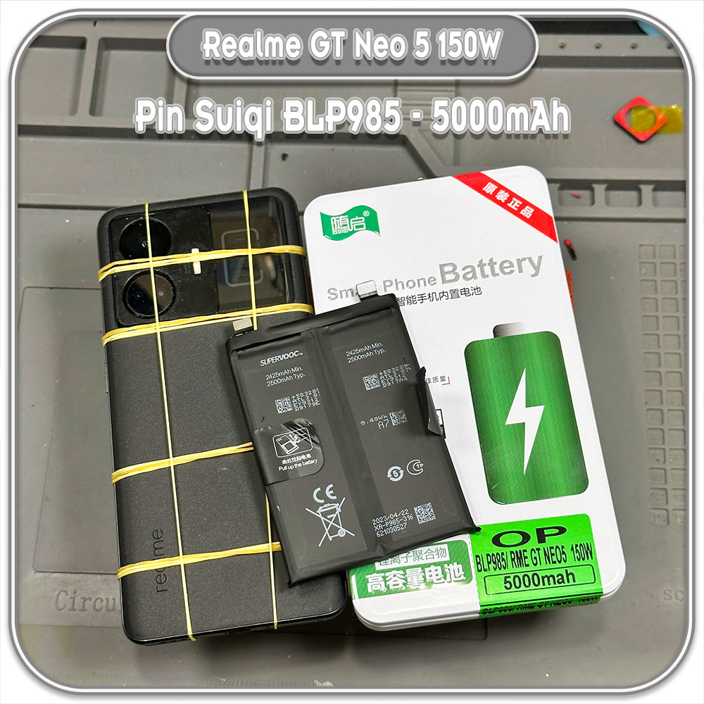 Thay pin Realme GT Neo 5 150W, Suiqi BLP985 5000mAh