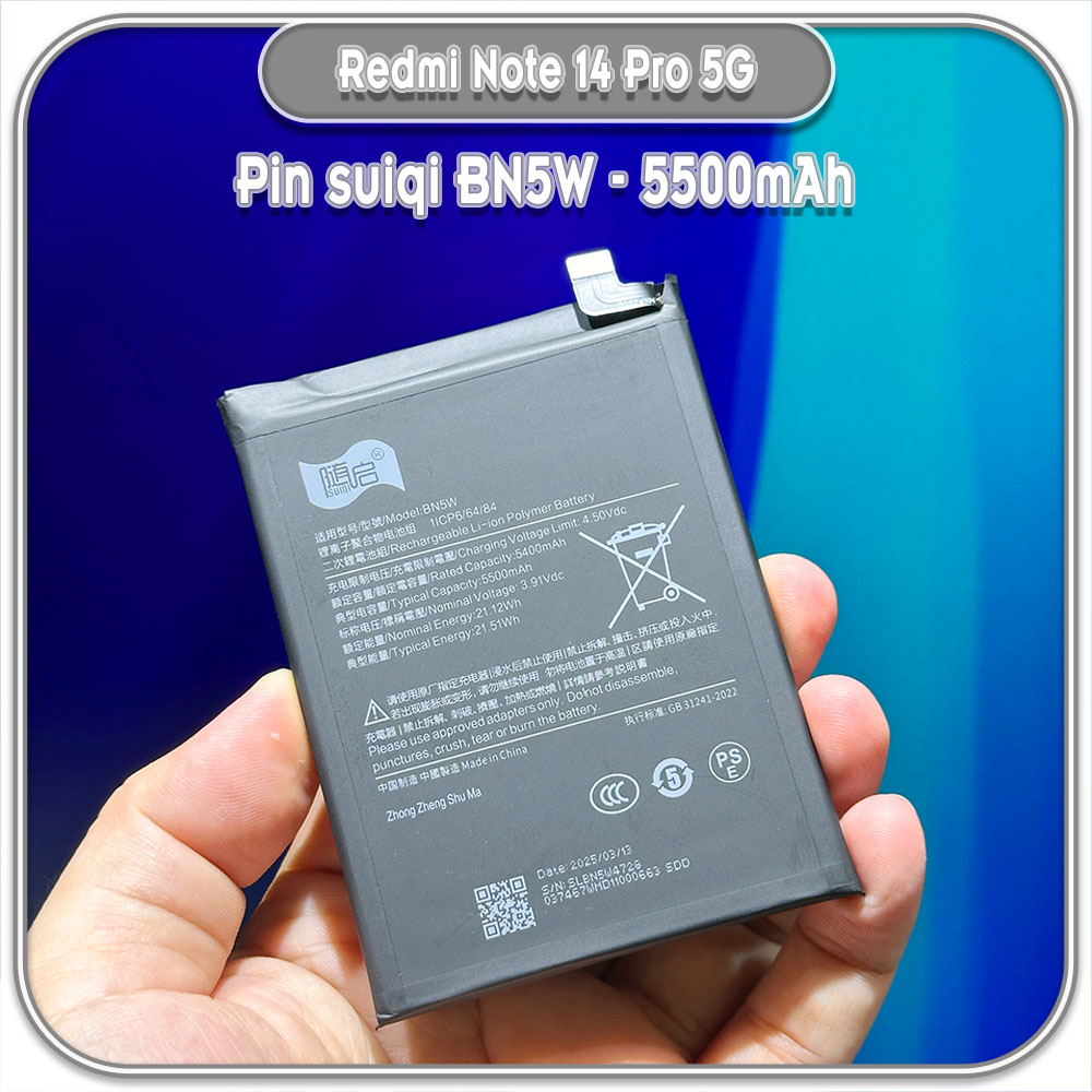 Thay pin cho Redmi Note 14 Pro 5G Suiqi BN5W 5500mAh