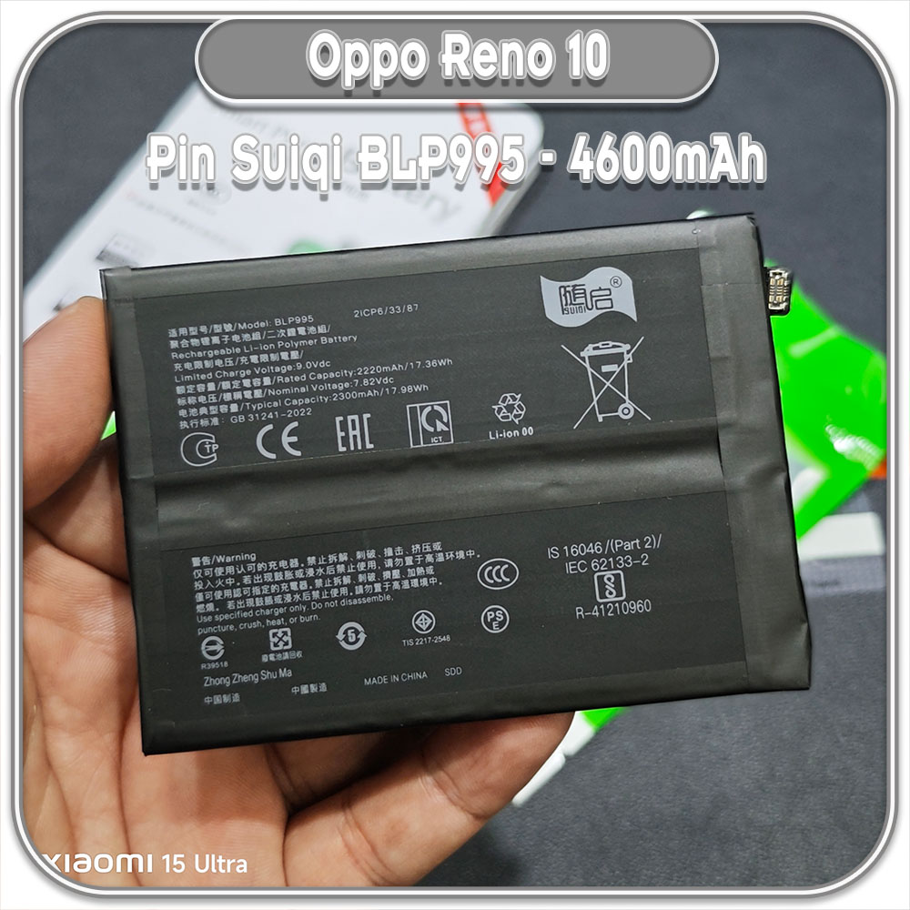 Thay pin Oppo Reno 10 5G / Reno 11 Pro 5G Suiqi BLP995 4600mAh