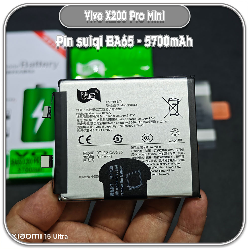 Thay pin Vivo X200 Pro Mini Suiqi BA65 5700mAh