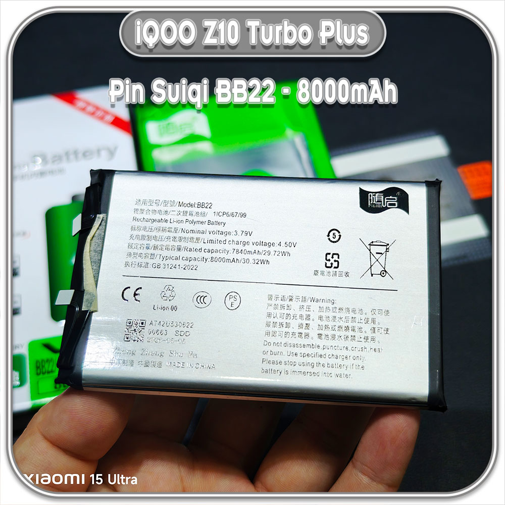 Thay pin iQOO Z10 Turbo Plus Suiqi BB22 8000mAh