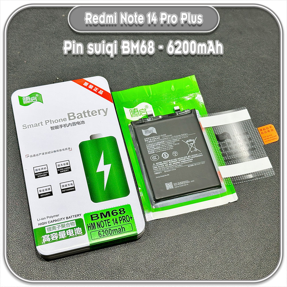 Thay pin cho Redmi Note 14 Pro Plus Suiqi BM68 6200mAh