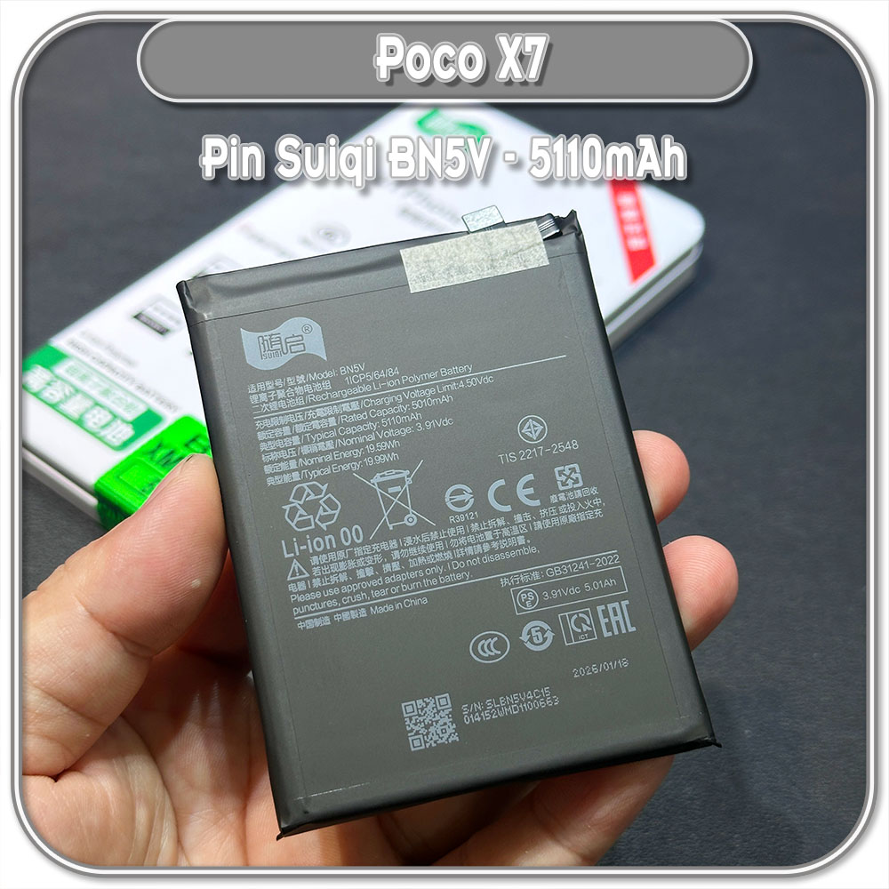 Thay pin Poco X7 5G Suiqi BN5V 5110mAh