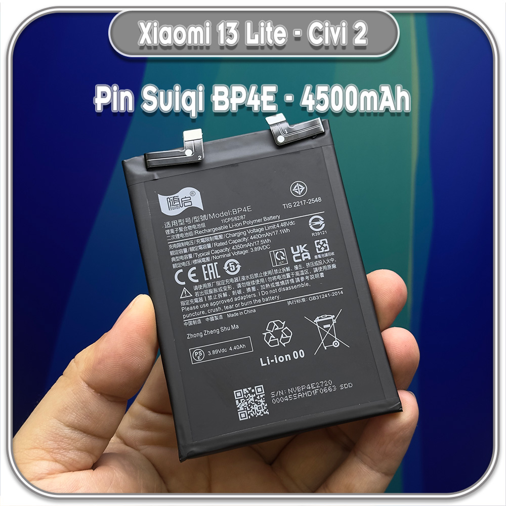 Thay pin Xiaomi 13 Lite - Civi 2, Suiqi BP4E 4500mAh