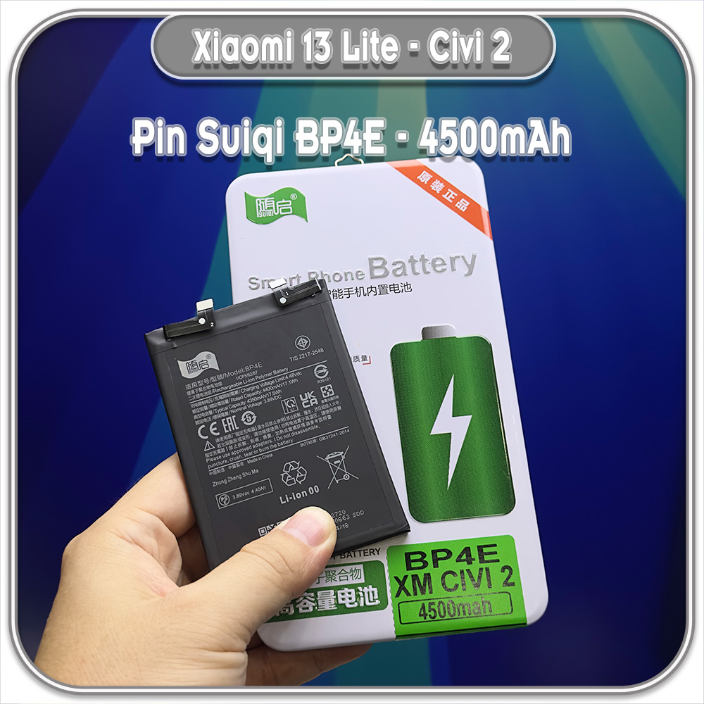 Thay pin Xiaomi 13 Lite - Civi 2, Suiqi BP4E 4500mAh