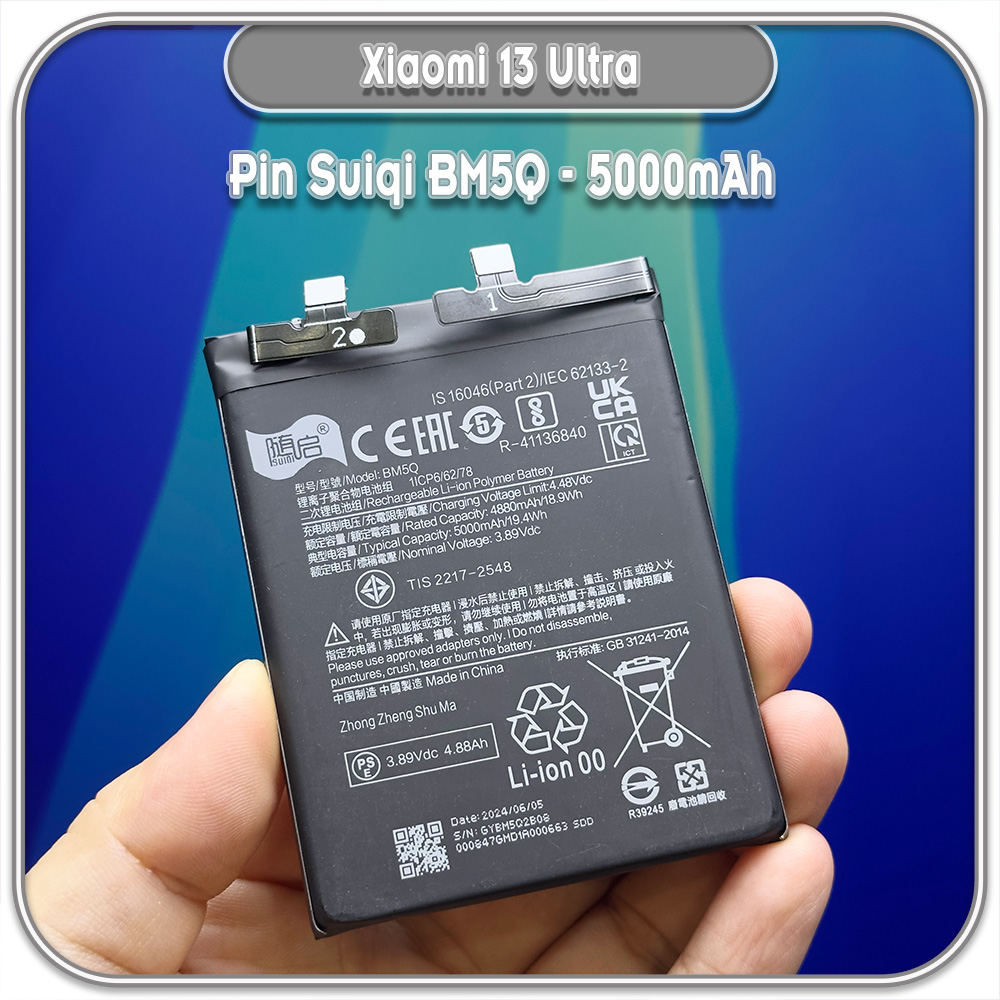 Thay pin Xiaomi 13 Ultra Suiqi BM5Q 5000mAh