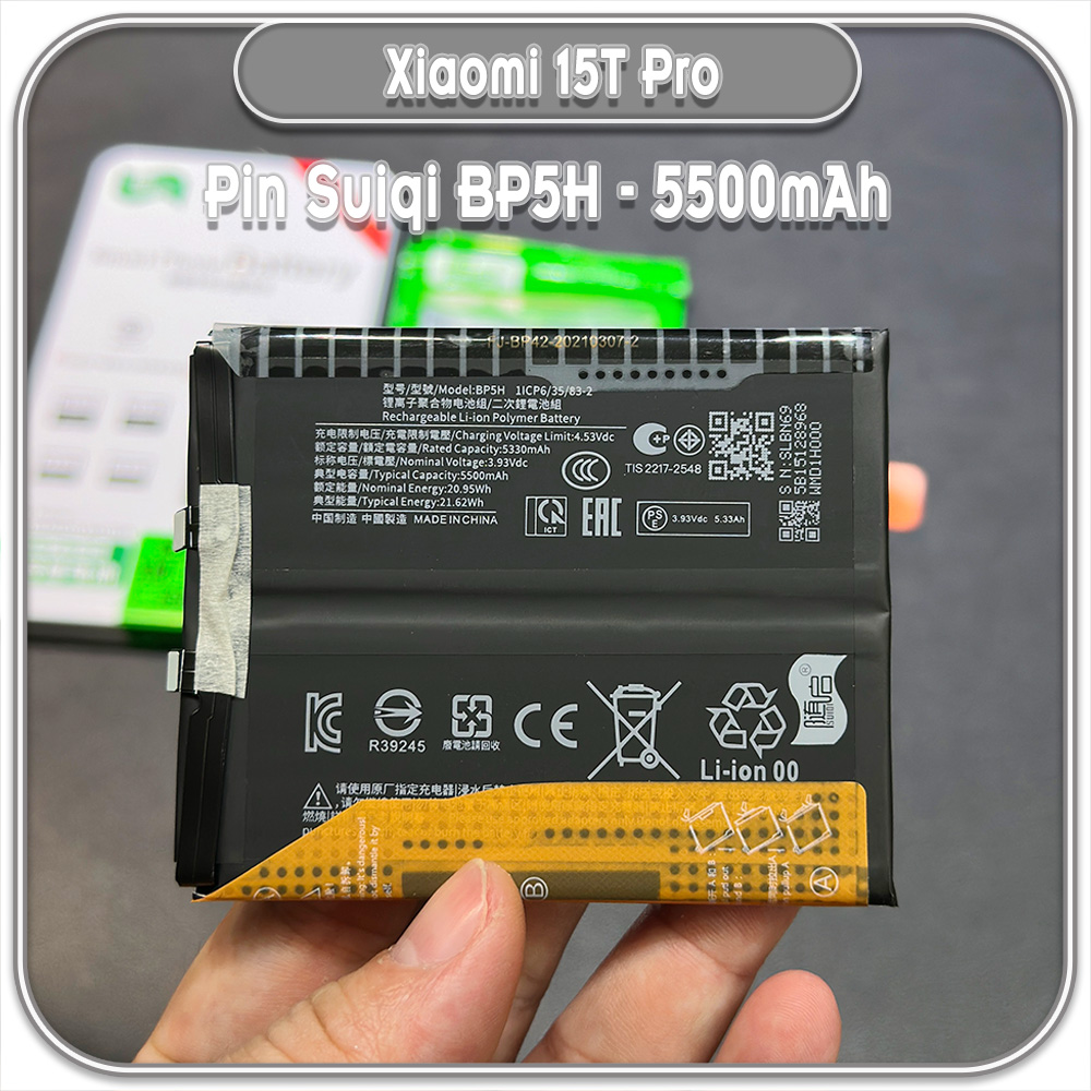 Thay Pin Xiaomi 15T Pro, Suiqi BP5H 5500mAh