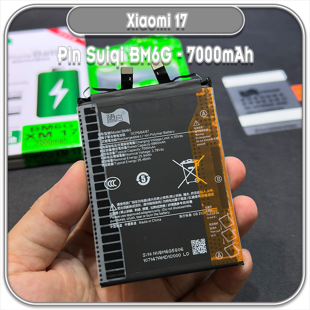Thay Pin Xiaomi 17, Suiqi BM6G 7000mAh