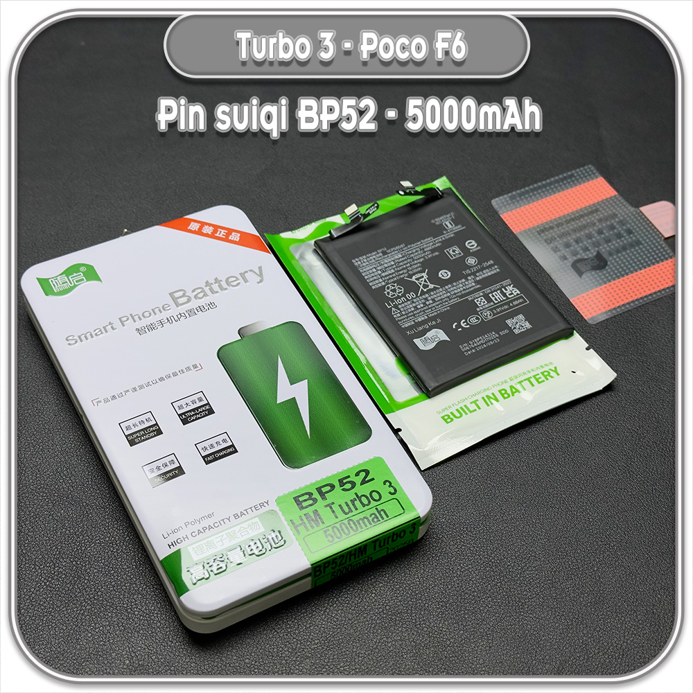 Thay pin Redmi Turbo 3, Suiqi BP52 5000mAh