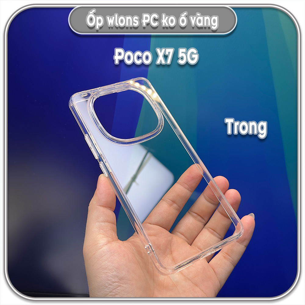 Ốp chống sốc cho Poco X7 - X7 Pro, wlons lưng PC không ố vàng