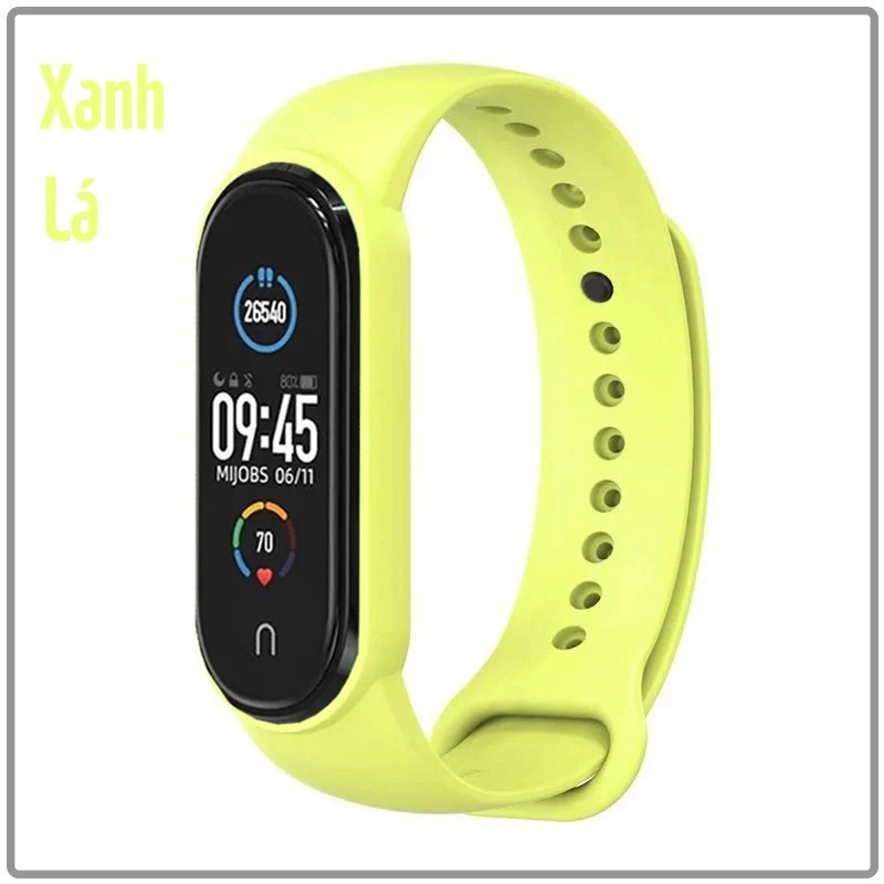 Dây cao su thay thế cho Xiaomi Miband 7 - Miband 5 - Miband 6 trơn nhiều màu hãng Mijobs